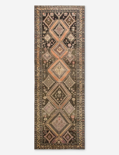 Vintage Turkish Hand-Knotted Wool Runner Rug No. 304, 4'6" x 13'9"