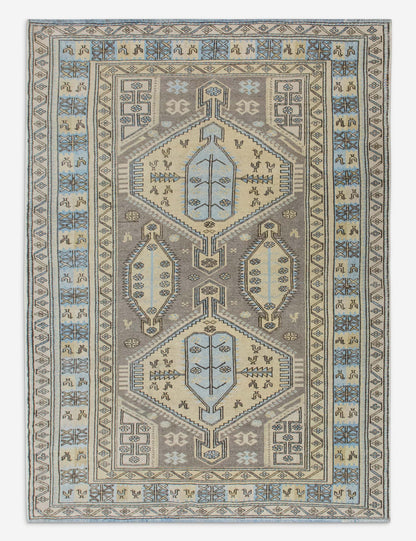 Vintage Turkish Hand-Knotted Wool Rug No. 563, 4'6" x 6'2"