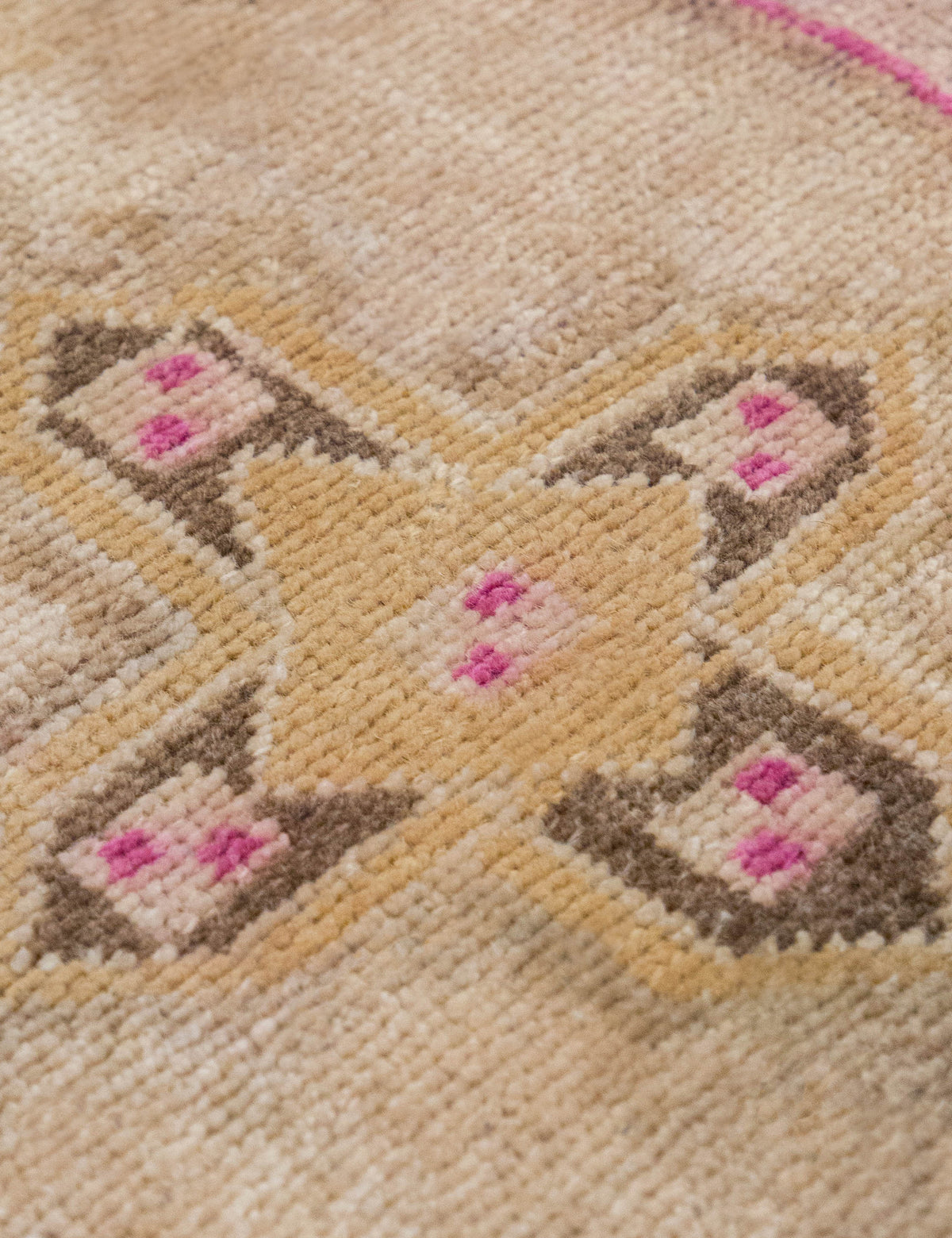 Vintage Turkish Hand-Knotted Wool Mini Rug No. 309, 1'4" x 3'