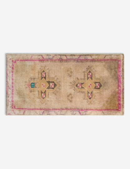 Vintage Turkish Hand-Knotted Wool Mini Rug No. 309, 1'4" x 3'