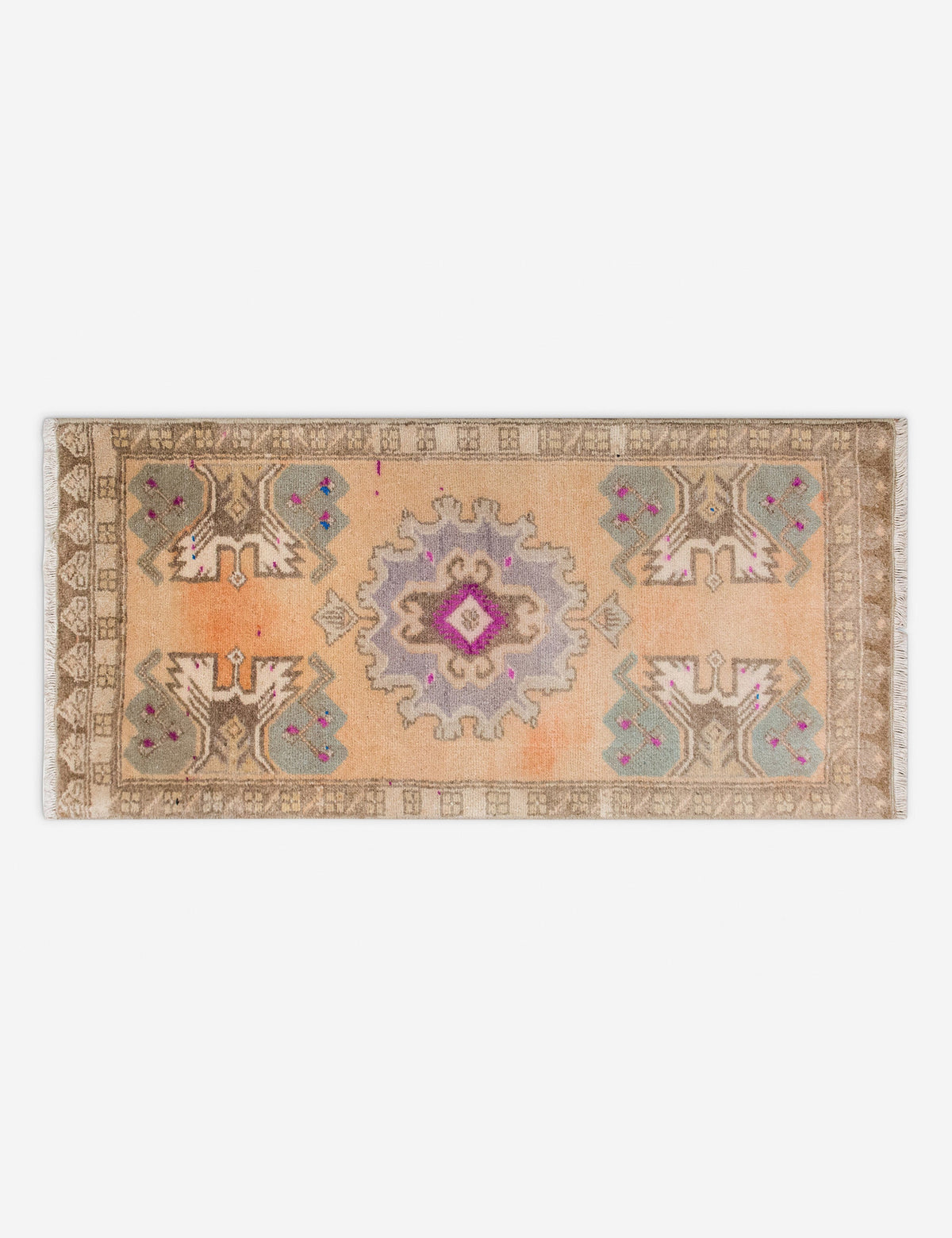 Vintage Turkish Hand-Knotted Wool Mini Rug No. 313, 1'5" x 3'5"