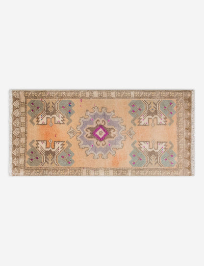 Vintage Turkish Hand-Knotted Wool Mini Rug No. 313, 1'5" x 3'5"