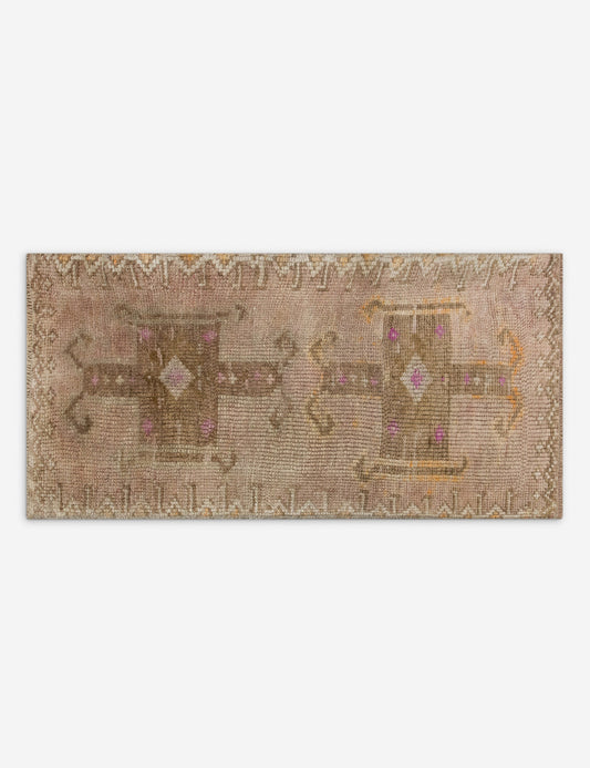 Vintage Turkish Hand-Knotted Wool Mini Rug No. 315, 1'6" x 3'3"