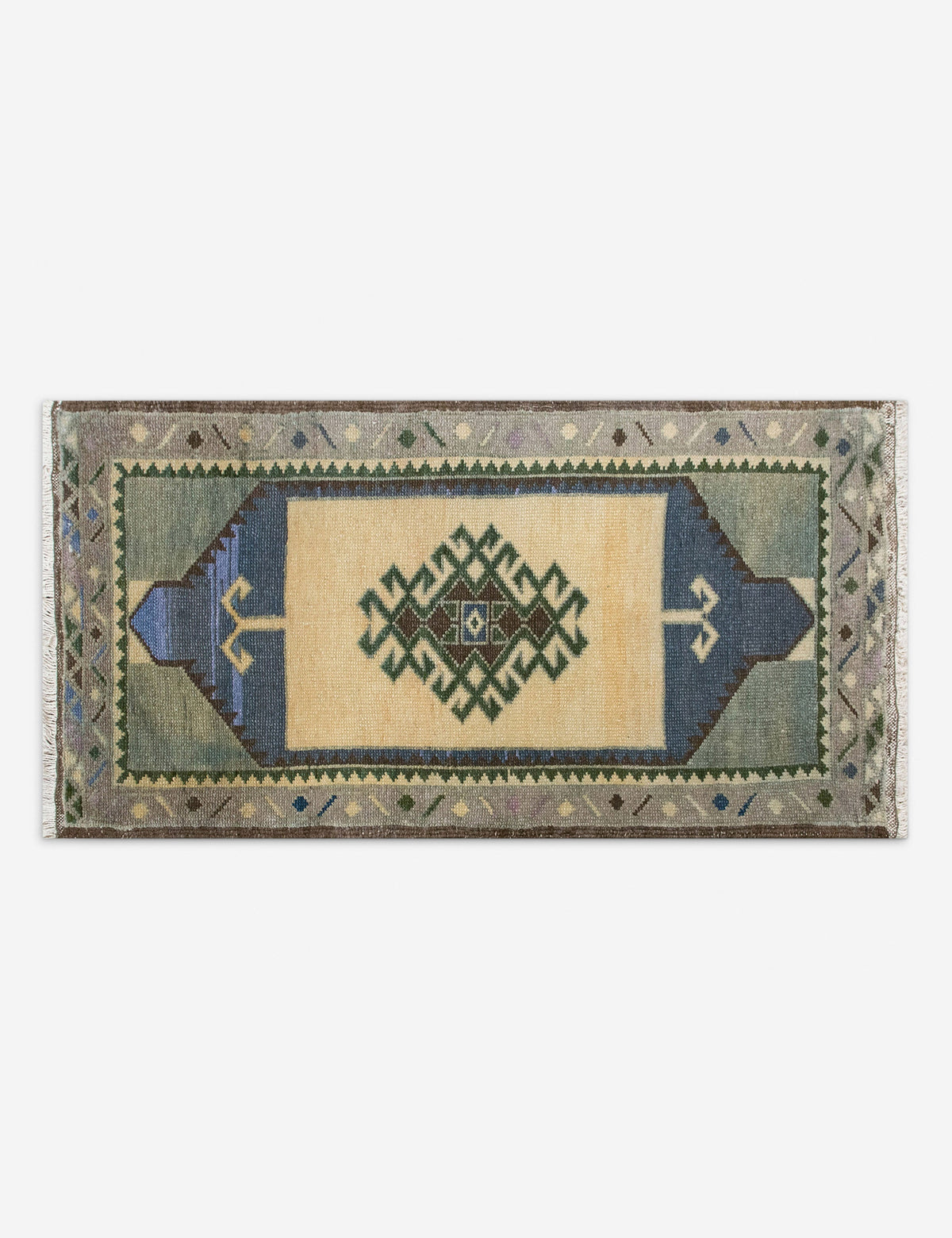 Vintage Turkish Hand-Knotted Wool Mini Rug No. 316, 1'6" x 3'2"