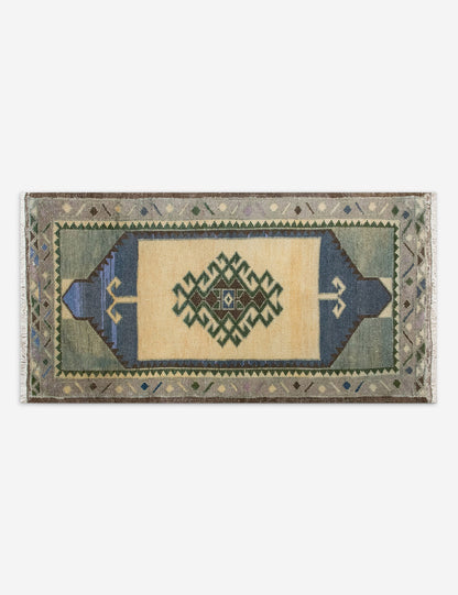 Vintage Turkish Hand-Knotted Wool Mini Rug No. 316, 1'6" x 3'2"