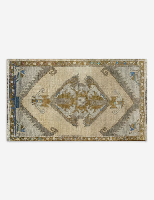 Vintage Turkish Hand-Knotted Wool Mini Rug No. 318, 1'7" x 2'8"