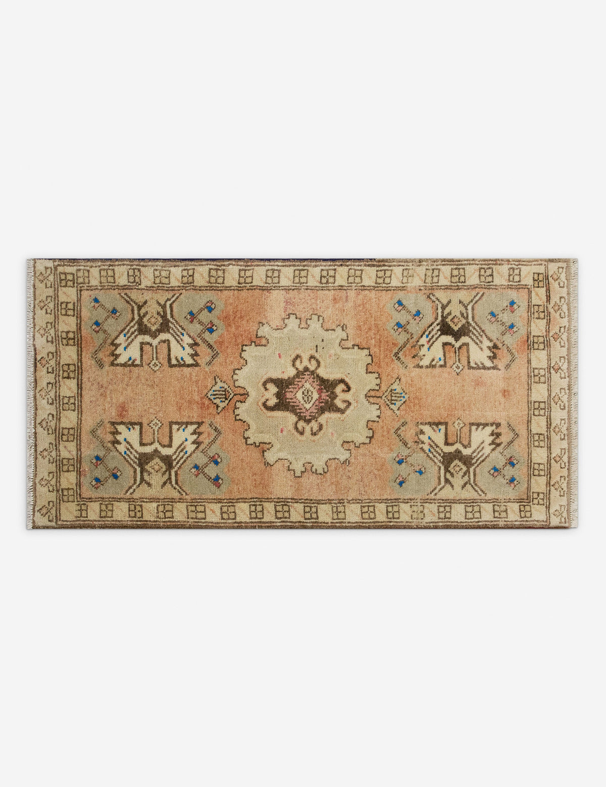 Vintage Turkish Hand-Knotted Wool Mini Rug No. 320, 1'6" x 3'4"