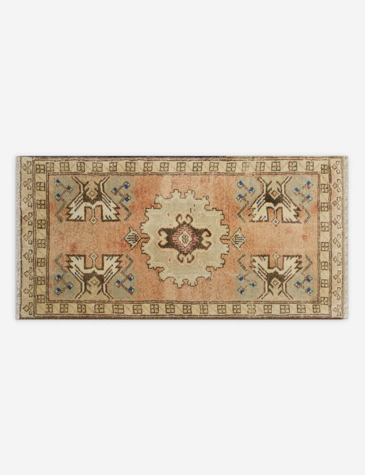 Vintage Turkish Hand-Knotted Wool Mini Rug No. 320, 1'6" x 3'4"