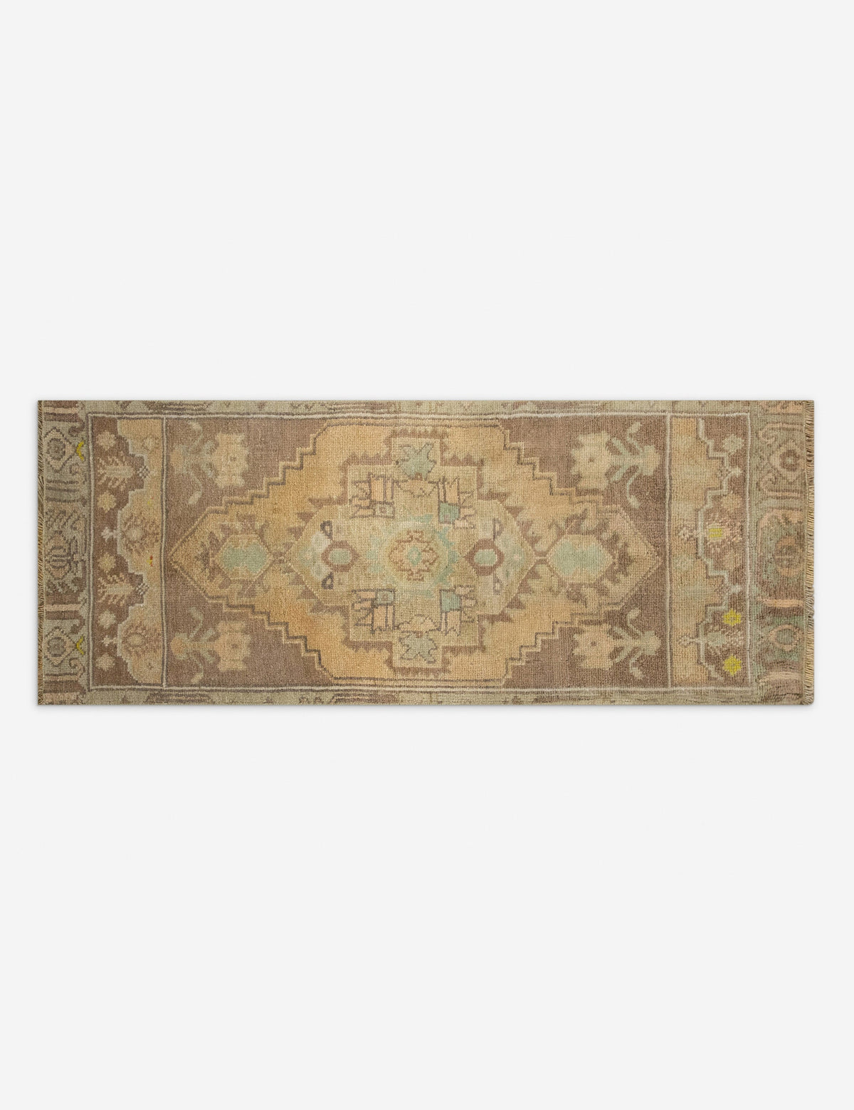 Vintage Turkish Hand-Knotted Wool Mini Rug No. 322, 1'2" x 3'5"