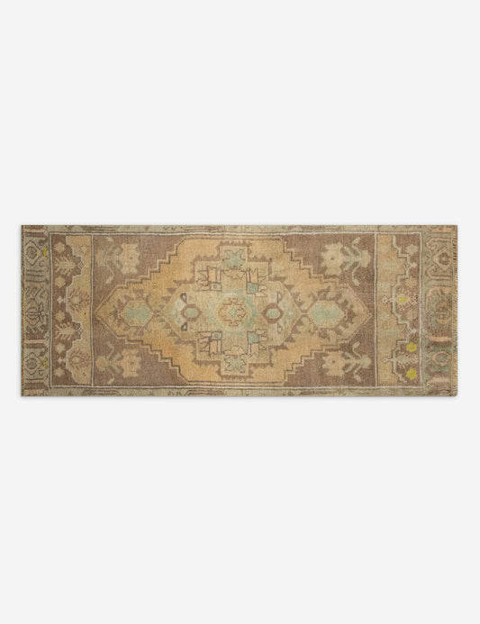 Vintage Turkish Hand-Knotted Wool Mini Rug No. 322, 1'2" x 3'5"