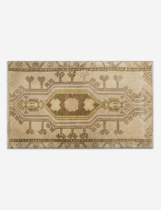 Vintage Turkish Hand-Knotted Wool Mini Rug No. 323, 1'4" x 2'4"