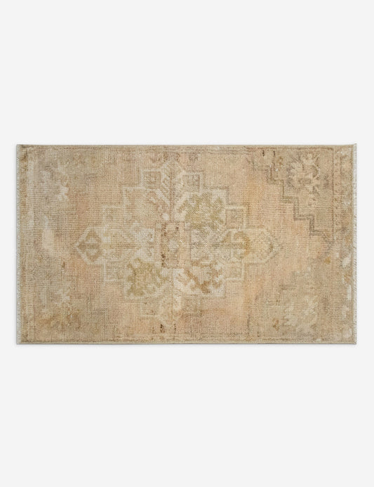Vintage Turkish Hand-Knotted Wool Mini Rug No. 324, 1'4" x 2'4"