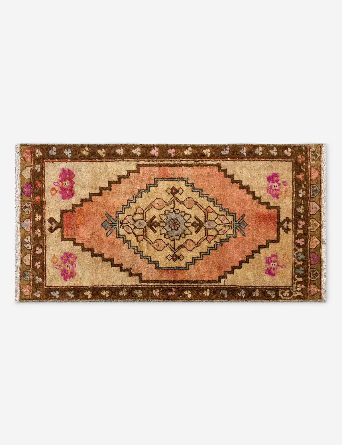 Vintage Turkish Hand-Knotted Wool Mini Rug No. 325, 1'5" x 2'6"