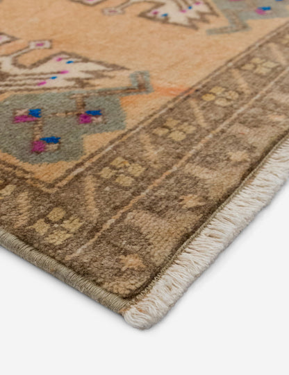 Vintage Turkish Hand-Knotted Wool Mini Rug No. 328, 1'5" x 3'5"