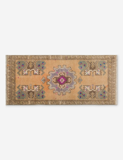 Vintage Turkish Hand-Knotted Wool Mini Rug No. 328, 1'5" x 3'5"