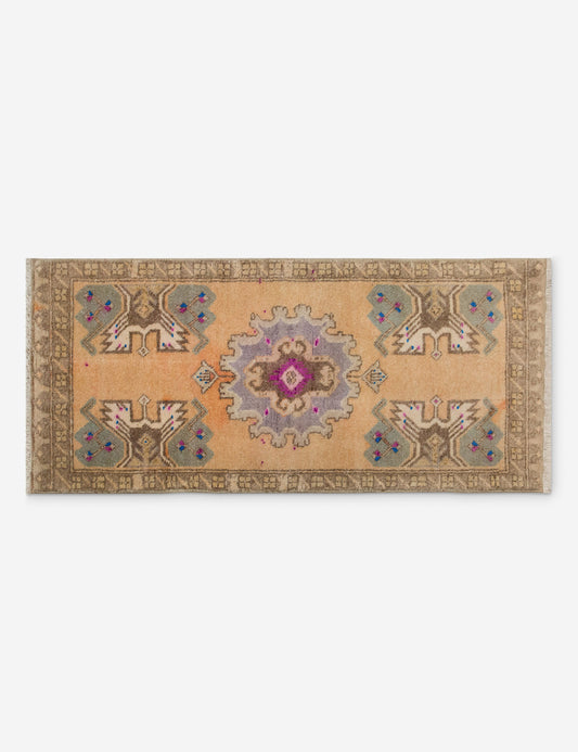 Vintage Turkish Hand-Knotted Wool Mini Rug No. 328, 1'5" x 3'5"