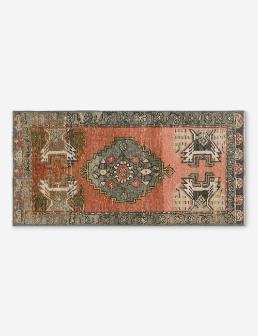 Vintage Turkish Hand-Knotted Wool Mini Rug No. 329, 1'6" x 3'4"