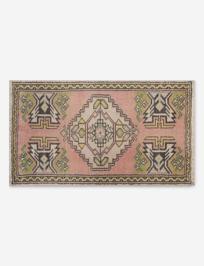 Vintage Turkish Hand-Knotted Wool Mini Rug No. 330, 1'7" x 3'1"