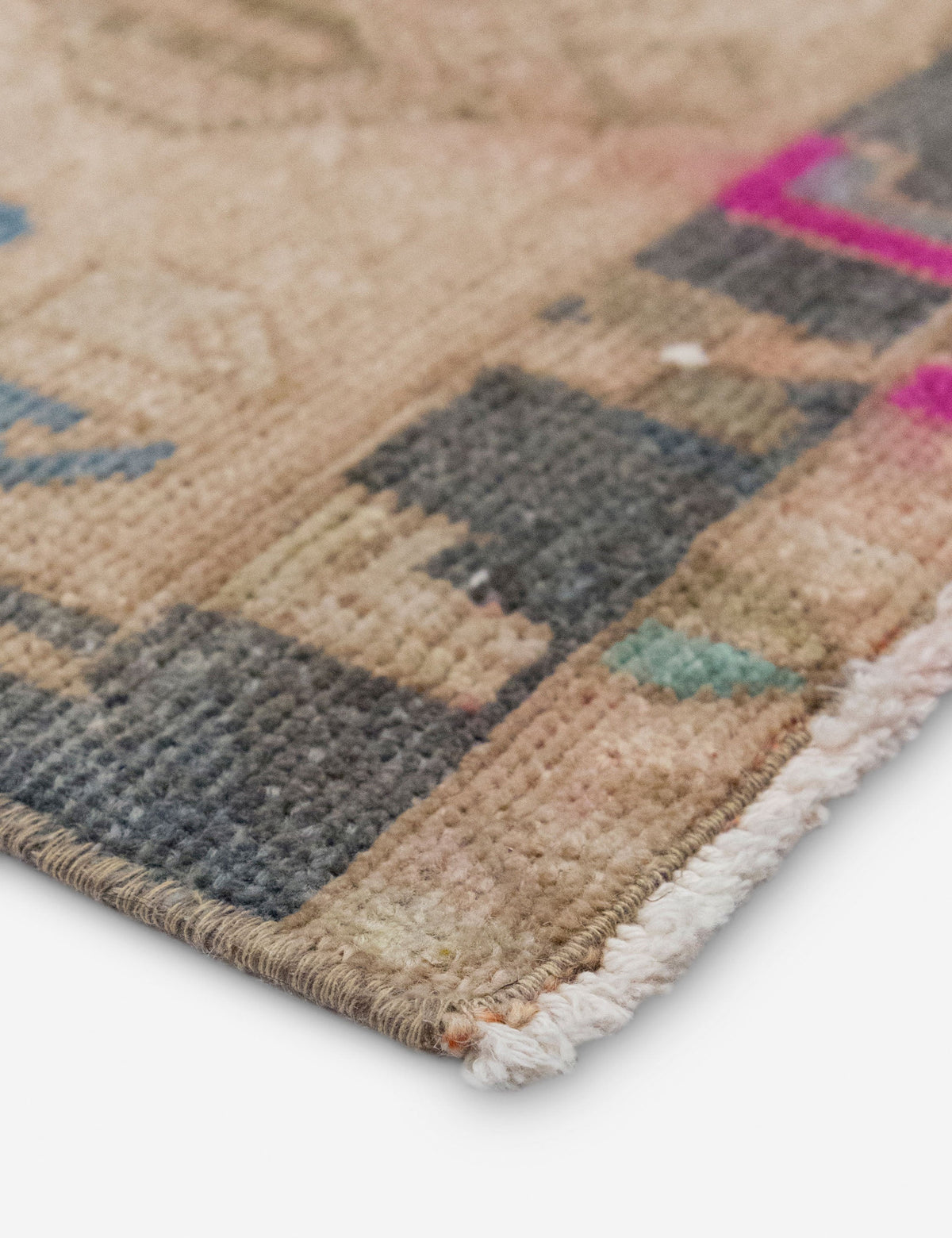 Vintage Turkish Hand-Knotted Wool Mini Rug No. 332, 1'4" x 3'6"