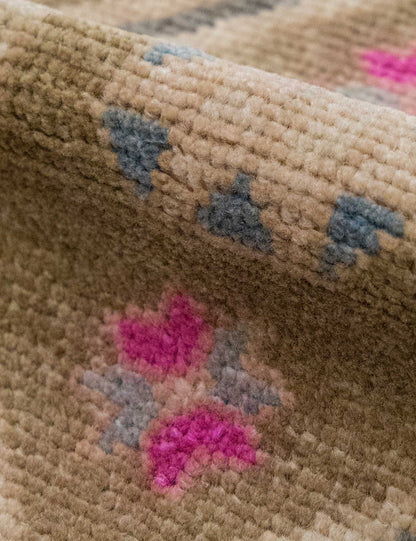 Vintage Turkish Hand-Knotted Wool Mini Rug No. 332, 1'4" x 3'6"