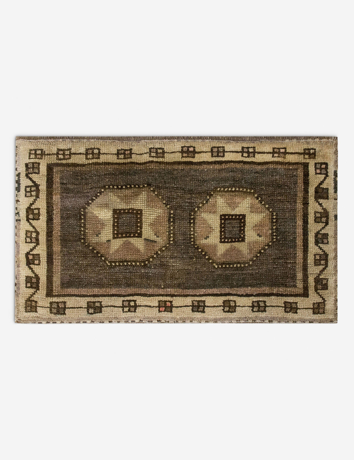 Vintage Turkish Hand-Knotted Wool Mini Rug No. 334, 1'5" x 2'6"