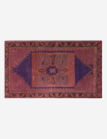 Vintage Turkish Hand-Knotted Wool Mini Rug No. 337, 1'5" x 2'4"