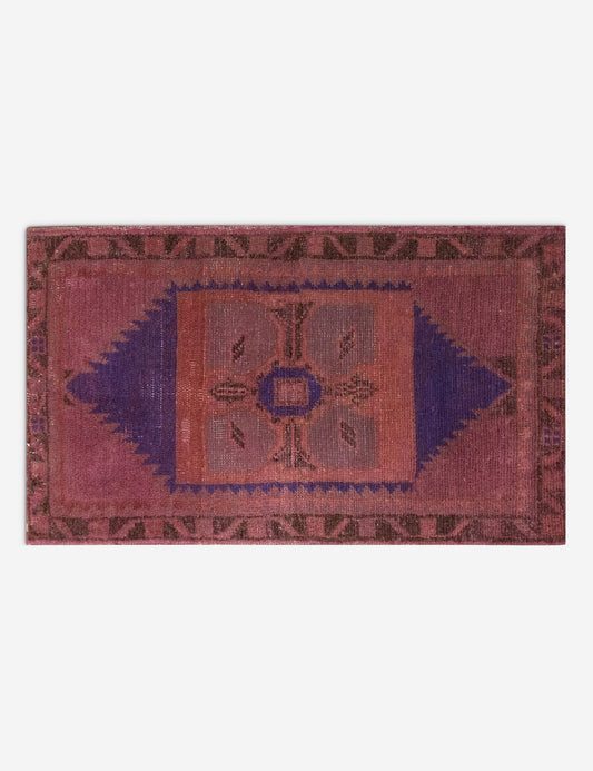 Vintage Turkish Hand-Knotted Wool Mini Rug No. 337, 1'5" x 2'4"