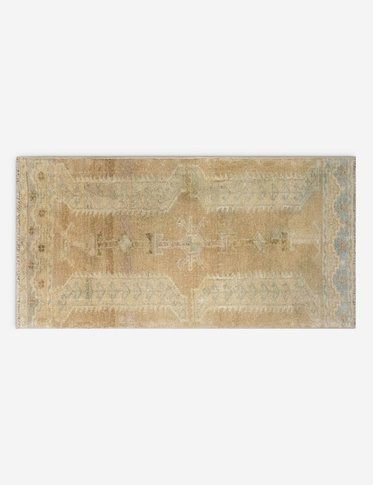 Vintage Turkish Hand-Knotted Wool Mini Rug No. 338, 1'4" x 3'2"