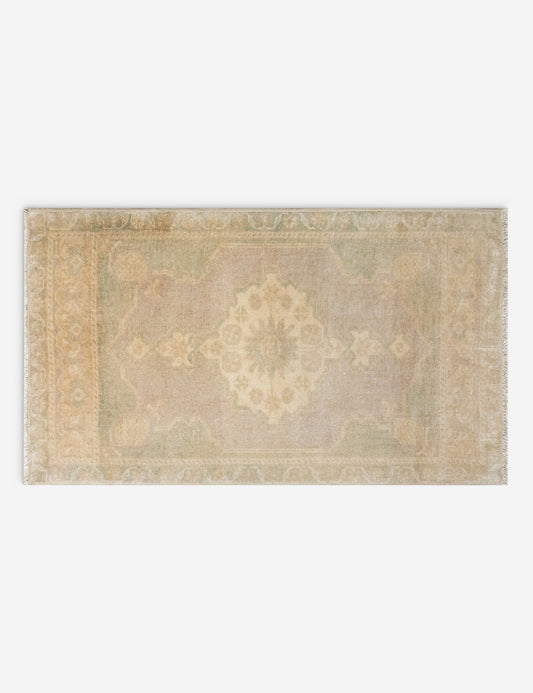 Vintage Turkish Hand-Knotted Wool Mini Rug No. 340, 1'6" x 3'2"