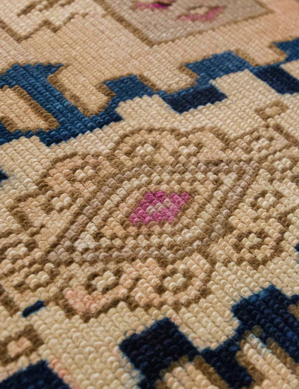 Vintage Turkish Hand-Knotted Wool Mini Rug No. 341, 2' x 2'8"