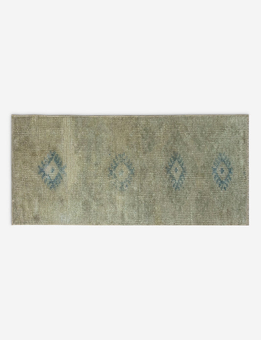 Vintage Turkish Hand-Knotted Wool Mini Rug No. 342, 1'1" x 2'5"