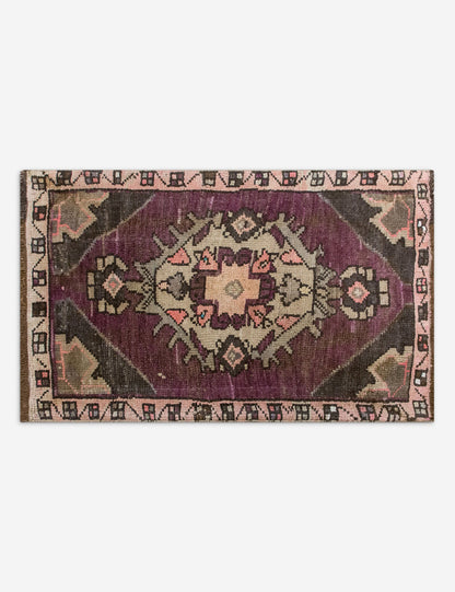 Vintage Turkish Hand-Knotted Wool Mini Rug No. 347, 1'7" x 2'8"