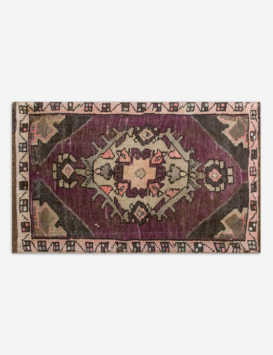 Vintage Turkish Hand-Knotted Wool Mini Rug No. 347, 1'7" x 2'8"