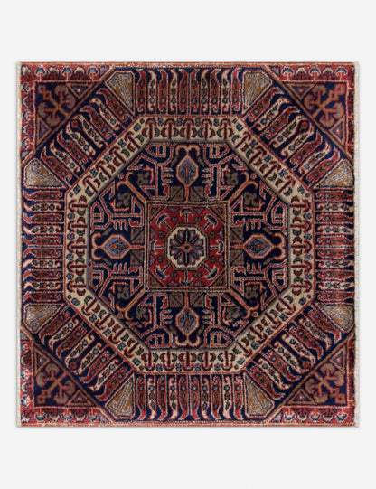 Vintage Turkish Hand-Knotted Wool Mini Rug No. 348, 2' x 2'2"