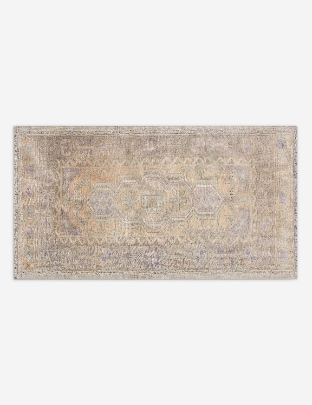 Vintage Turkish Hand-Knotted Wool Mini Rug No. 349, 2' x 4'