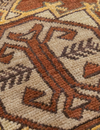 Vintage Turkish Hand-Knotted Wool Mini Rug No. 351, 1'10" x 3'8"