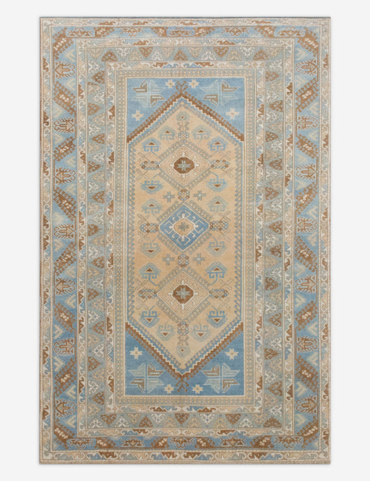 Vintage Turkish Hand-Knotted Wool Rug No. 564, 6'5" x 9'1"