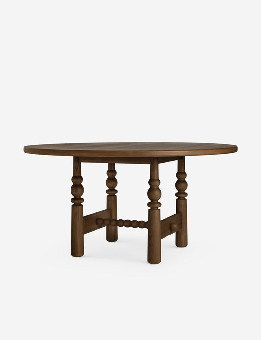 Open Box: Blume Round Dining Table, Smoked Oak 60"W