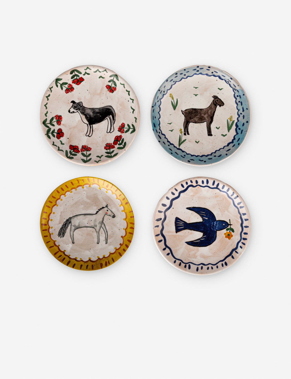 Dalary Hand-Painted Plates (Set of 4)