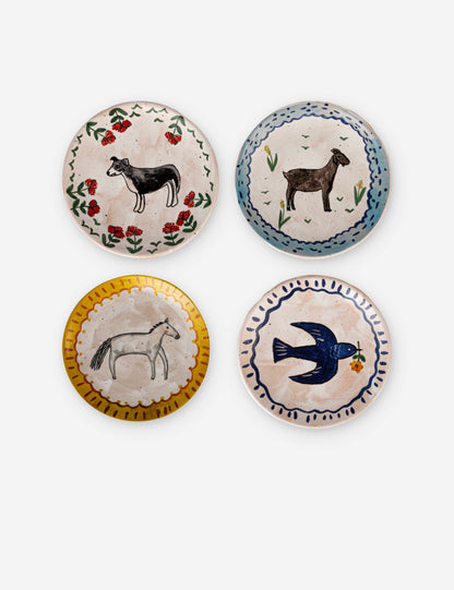 Dalary Hand-Painted Plates (Set of 4)