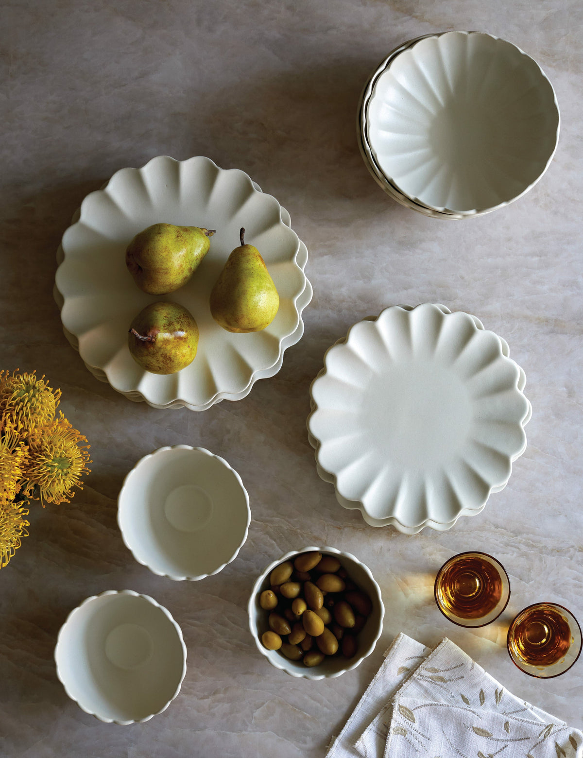 Dahlia Stoneware Dinnerware by Lemieux et Cie
