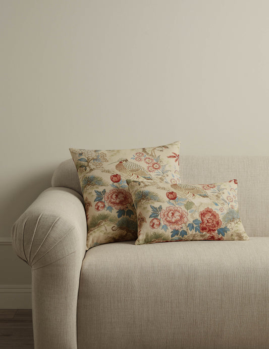 Shenyang Print Linen Pillow by Scalamandre