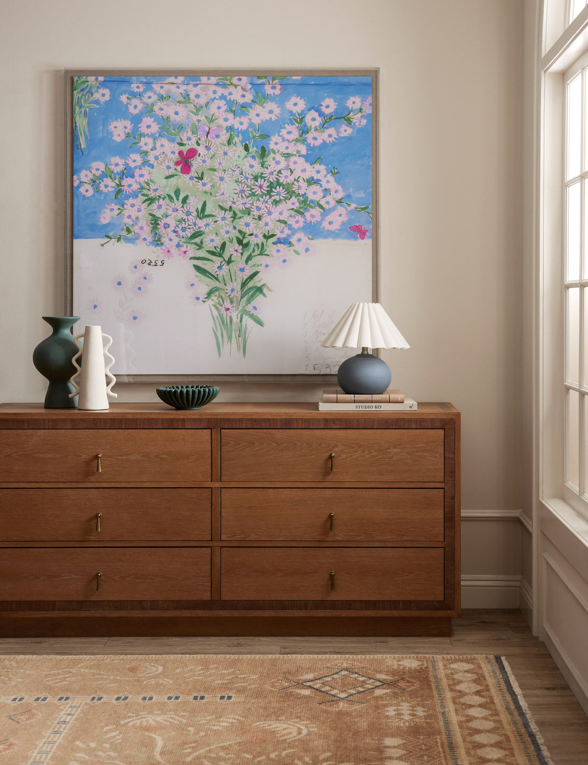 Papillons Et Margeurites Diptych Print by Paule Marrot