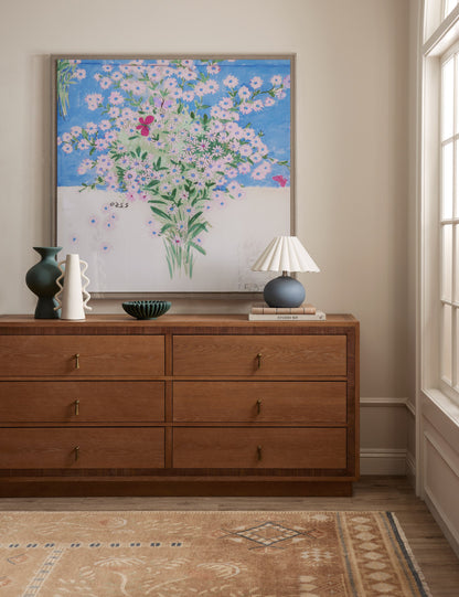 Papillons Et Margeurites Diptych Print by Paule Marrot