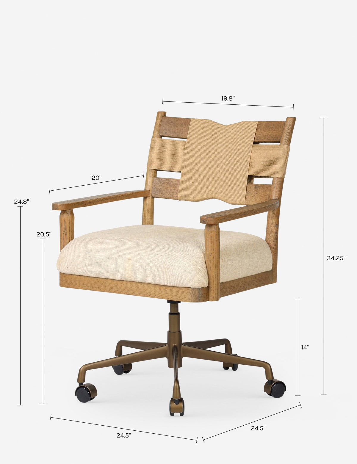 Tova Desk Chair by Amber Lewis x Four Hands
