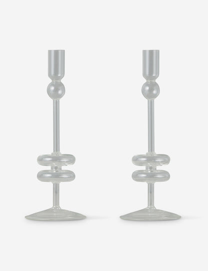 Glass Candlestick Pair (Set of 2) by etúHOME