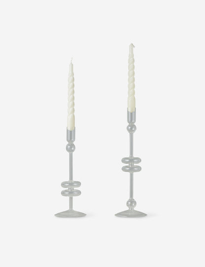 Glass Candlestick Pair (Set of 2) by etúHOME