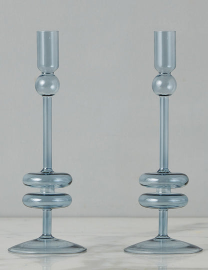 Glass Candlestick Pair (Set of 2) by etúHOME