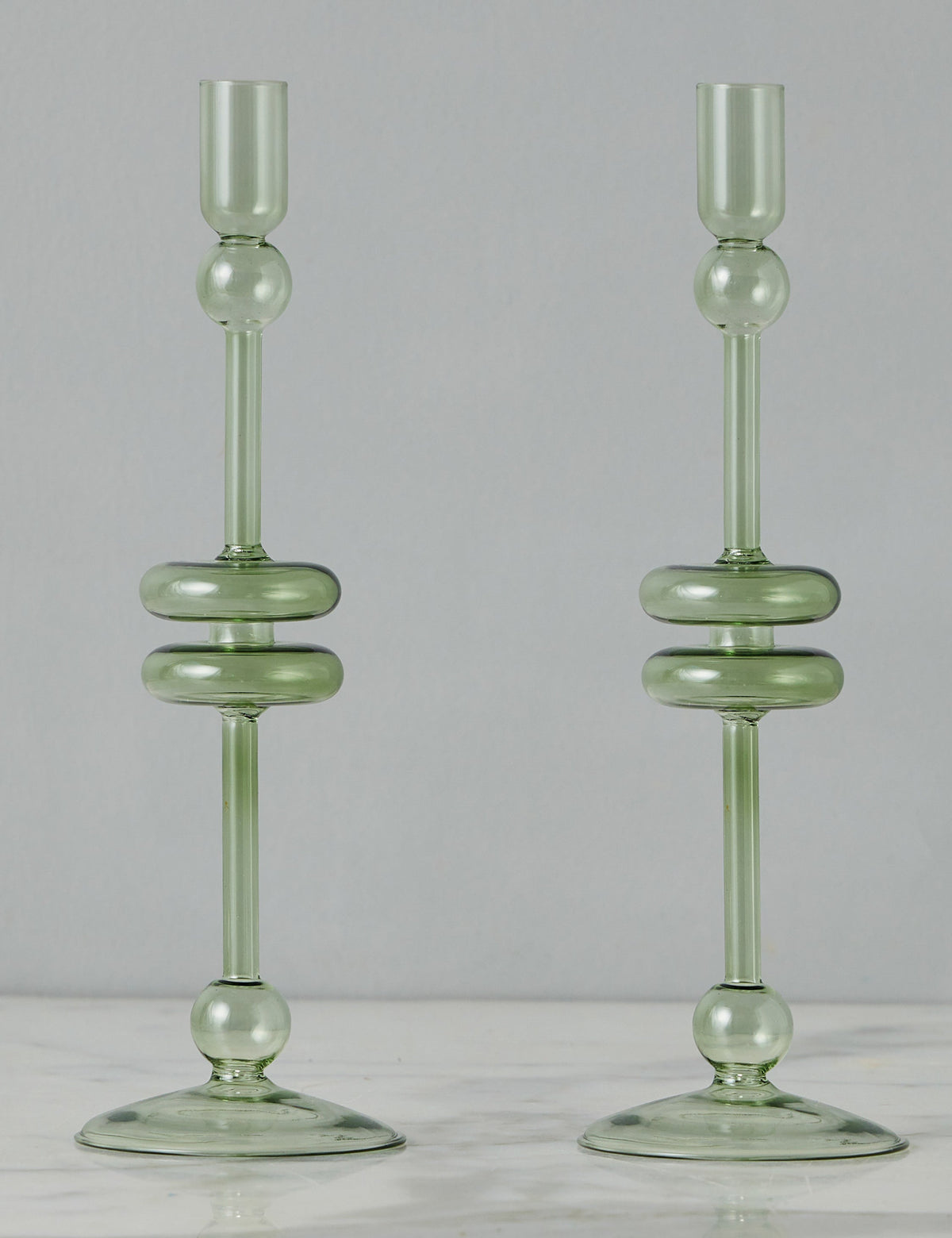 Glass Candlestick Pair (Set of 2) by etúHOME