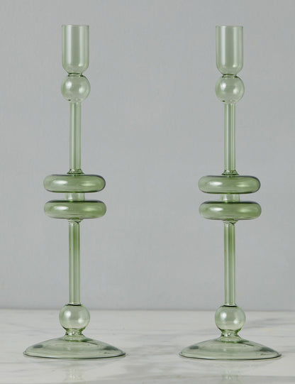 Glass Candlestick Pair (Set of 2) by etúHOME